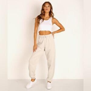 Joah Brown Scalloped Crop Tank White Size Xs/s Gently Used